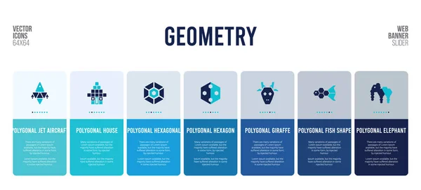 Design de banner web com elementos de conceito de geometria . —  Vetores de Stock