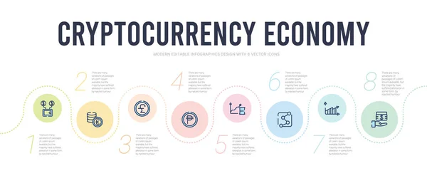 Plantilla de diseño infográfico concepto de economía criptomoneda. incl. — Vector de stock