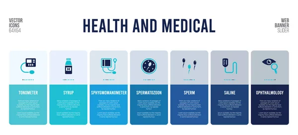 Web banner design con elementi di salute e concetto medico . — Vettoriale Stock