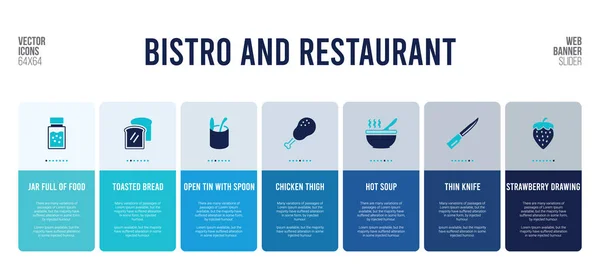 Дизайн веб-баннера с элементами бистро и ресторанной концепции . — стоковый вектор