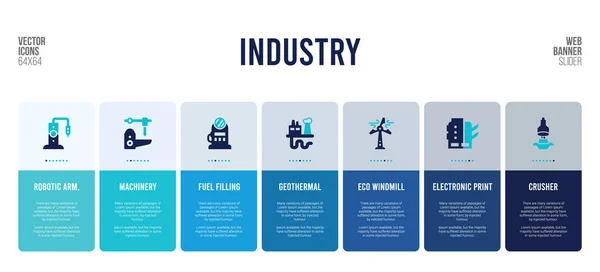 Diseño de banner web con elementos conceptuales de la industria . — Vector de stock