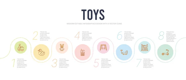 Jouets concept infographie modèle de conception. inclus scooter jouet , — Image vectorielle