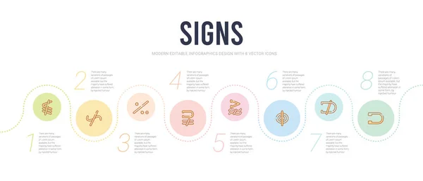 Signs concept infographic design template. included is a subset — 스톡 벡터