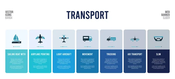 Diseño de banner web con elementos de concepto de transporte . — Vector de stock