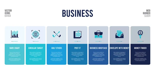 Web banner design con elementi di business concept . — Vettoriale Stock