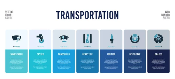 Diseño de banner web con elementos de concepto de transporte . — Vector de stock