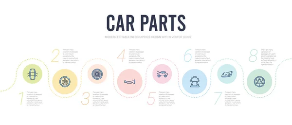 Car parts concept infographic design template. included car haza — Stock Vector