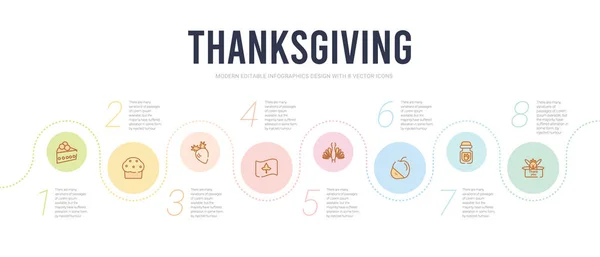 Thanksgiving concept infographie modèle de conception. inclus merci — Image vectorielle