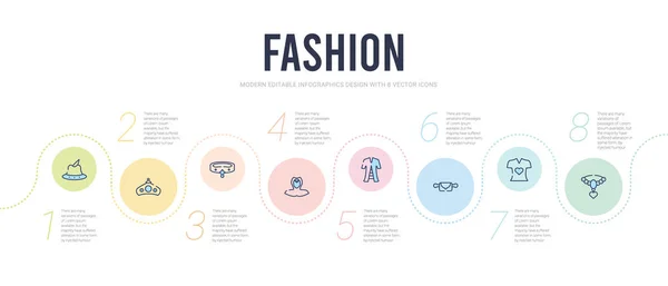 Modelo de design infográfico conceito de moda. pend coração incluído —  Vetores de Stock