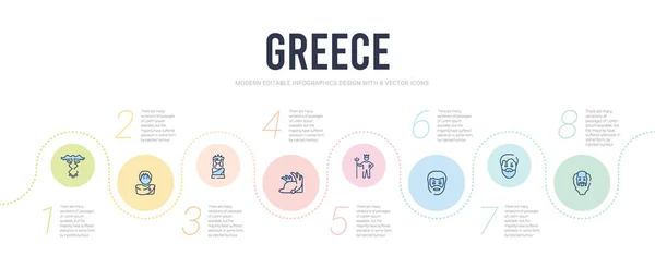 Modelo de design infográfico conceito greece. incluídos sócrates, a —  Vetores de Stock