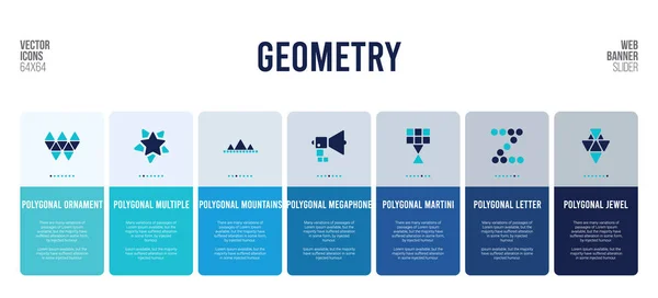 Web banner design geometria koncepció elemekkel. — Stock Vector