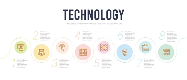 Templat desain infografis konsep teknologi. termasuk obyek - - Stok Vektor