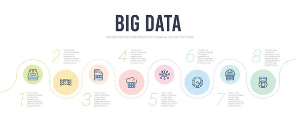 Big data concept infographic design template. included visualiza — 스톡 벡터