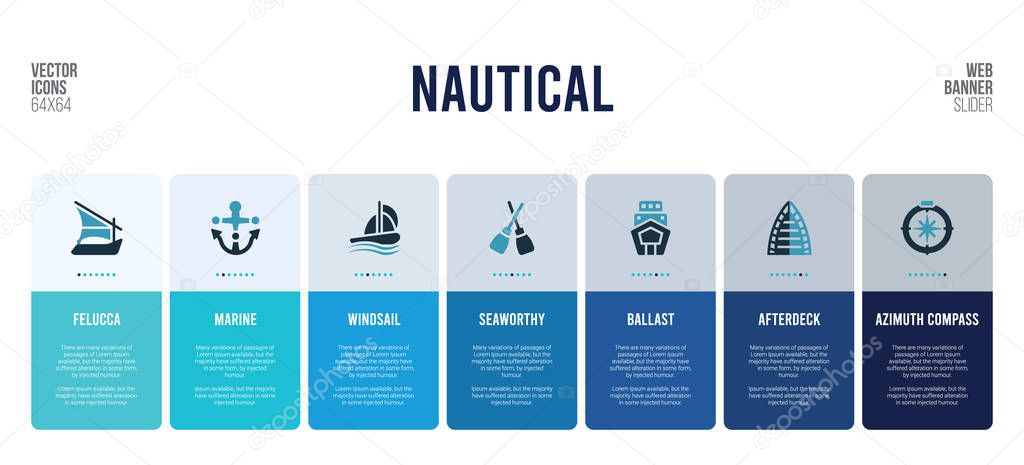 web banner design with nautical concept elements.