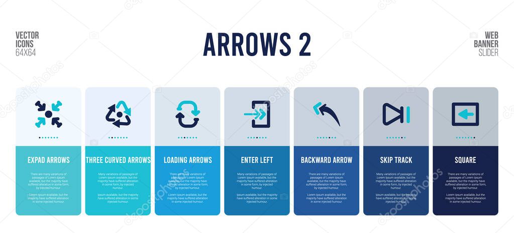 Web banner design with arrows 2 concept elements.
