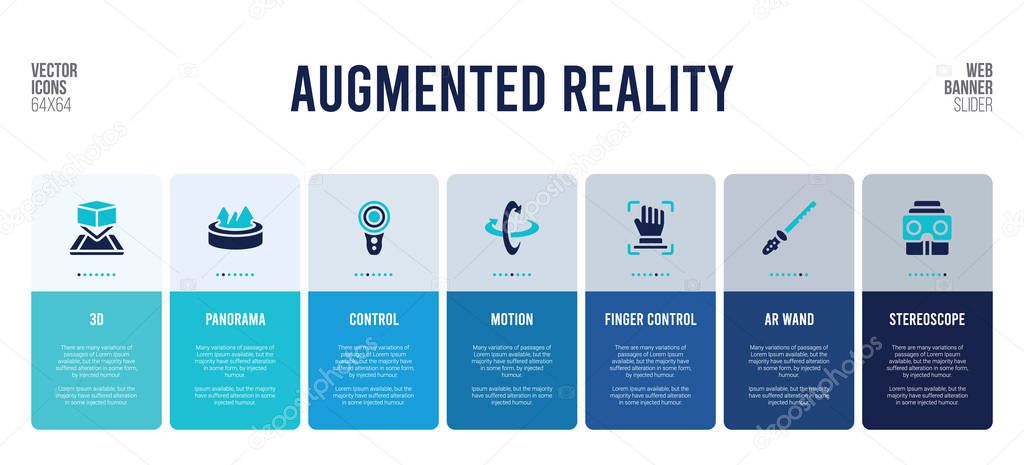 Web banner design with augmented reality concept elements.