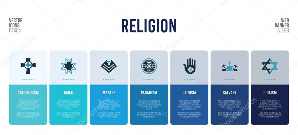 web banner design with religion concept elements.