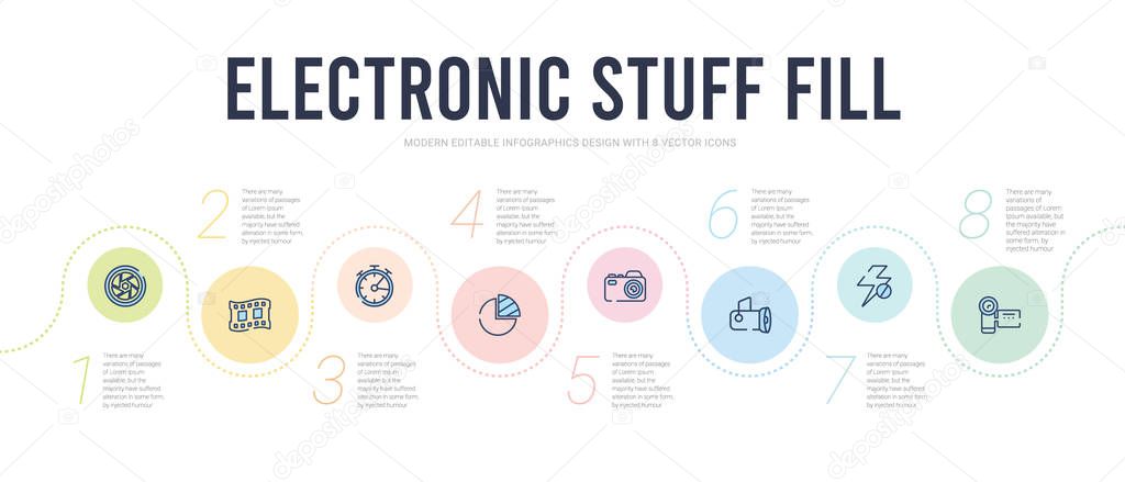 electronic stuff fill concept infographic design template. inclu