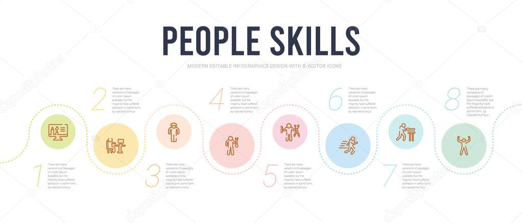 people skills concept infographic design template. included body