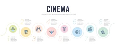 Sinema konsepti bilgi tasarım şablonu. Büyük film Ro da dahil