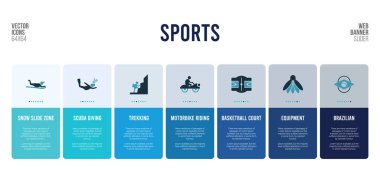 Spor kavramı öğeleri içeren web pankartı tasarımı.