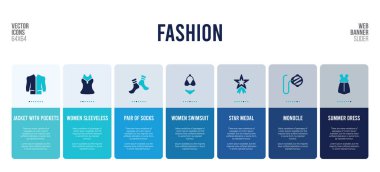 Moda konsepti öğeleriyle web pankartı tasarımı.