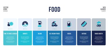 Gıda konsepti elementli web pankartı tasarımı.