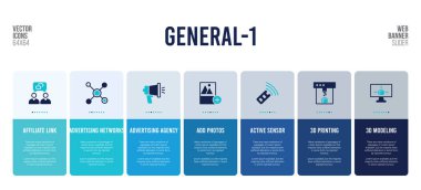 Genel-1 kavram ögelerine sahip web pankartı tasarımı.