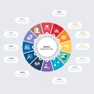 yuvarlak 12 seçenekler genel-1 bilgi şablonu tasarımı. hr polic