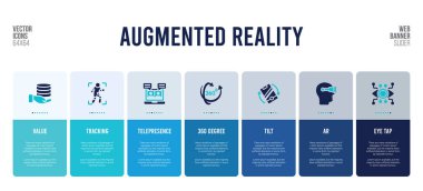 Artırılmış gerçeklik kavramı öğelerine sahip web pankartı tasarımı.