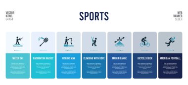 Spor kavramı öğeleri içeren web pankartı tasarımı.