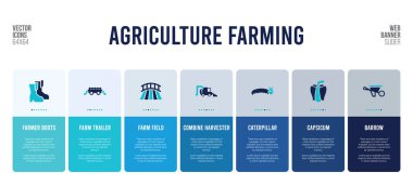 Tarım tarım kavramı elementleriyle web pankartı tasarımı.