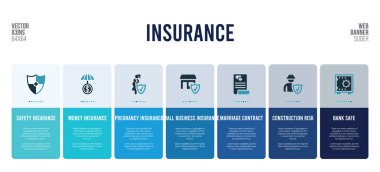 Sigorta kavramı öğeleri içeren web pankartı tasarımı.