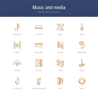 16 vektör vuruşu simgesi kümesi, tekrarla, sabitle, 30 saniye