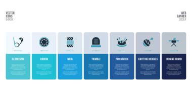 Dikiş konsepti ögelerine sahip web pankartı tasarımı.