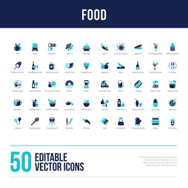 50 gıda konsepti simgeleri doldurdu