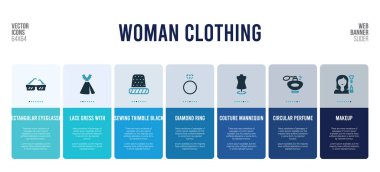 Kadın giyim konsepti öğeleriyle web pankartı tasarımı.