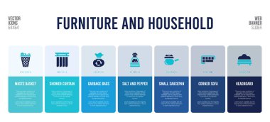 Mobilya ve ev konsepti öğeleriyle web pankartı tasarımı.