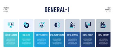 Genel-1 kavram ögelerine sahip web pankartı tasarımı.