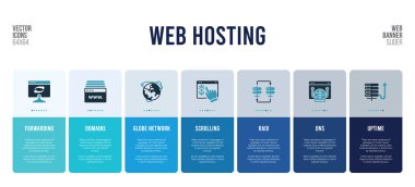 Web sunucu kavramı öğeleri içeren web pankartı tasarımı.