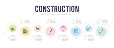 İnşaat konsepti bilgi tasarım şablonu. kısaca