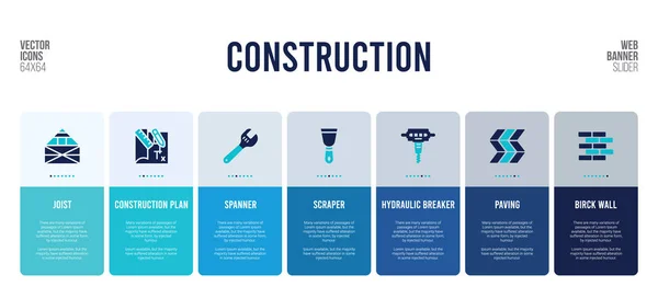 Conception de bannière web avec des éléments de concept de construction . — Image vectorielle