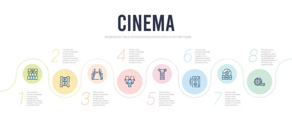 Kino-Konzept Infografik-Design-Vorlage. Große Filmkunst inklusive — Stockvektor