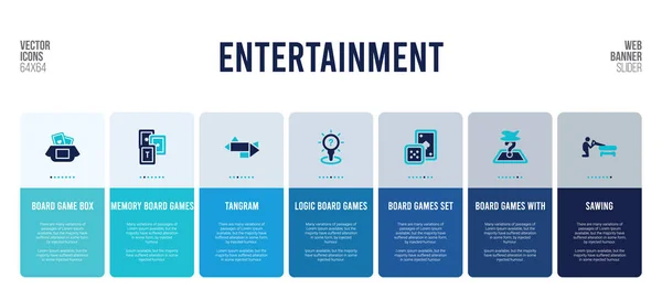 Diseño de banner web con elementos de concepto de entretenimiento . — Vector de stock