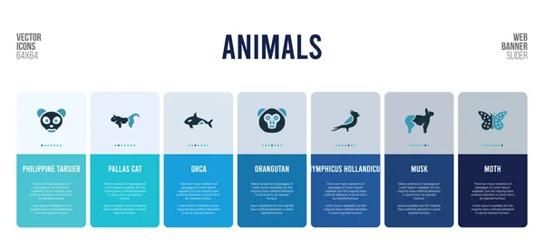 Web banner design med djur koncept element. — Stock vektor