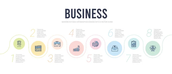 Conceito de negócio modelo de design infográfico. estrutura incluída — Vetor de Stock