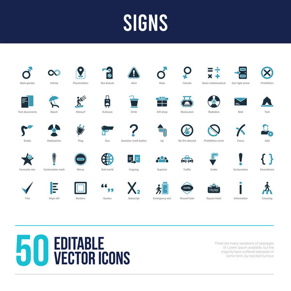 50 знаков концепции заполнены иконки
