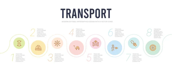 Koncepcja transportu infografika szablon projektu. w tym stop wh — Wektor stockowy