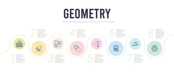 Koncepcja geometrii infograficzny szablon projektu. dołączony kolor whe — Wektor stockowy