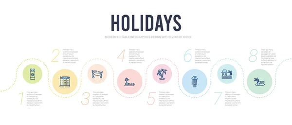 Modello di progettazione infografica concetto vacanze. incluse le vacanze — Vettoriale Stock
